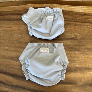 2 AMP Diapers Adjustable Diaper Covers W/Snaps & Insert Pouch Reusable - Grey